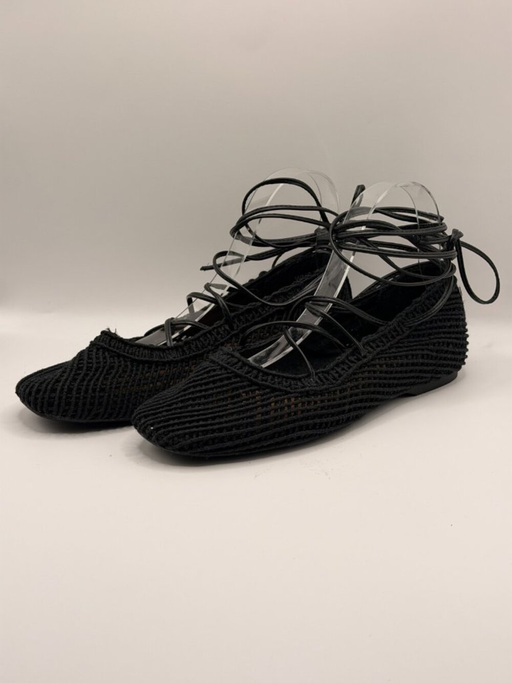 Dolce Vita DV Women's Black Messer Lace-Up Ballet Flat Sz 7.5